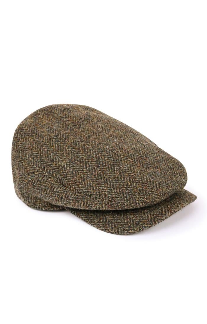 Mens Harris Tweed Aberford Cap, Green - House of Bruar