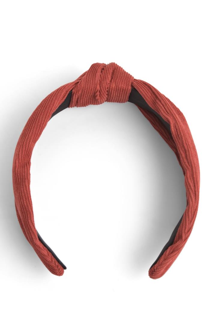 Carmine | solid textured knot headband