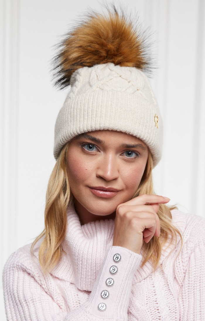 Ladies Holland Cooper Cortna Bobble Hat Natural House of Bruar