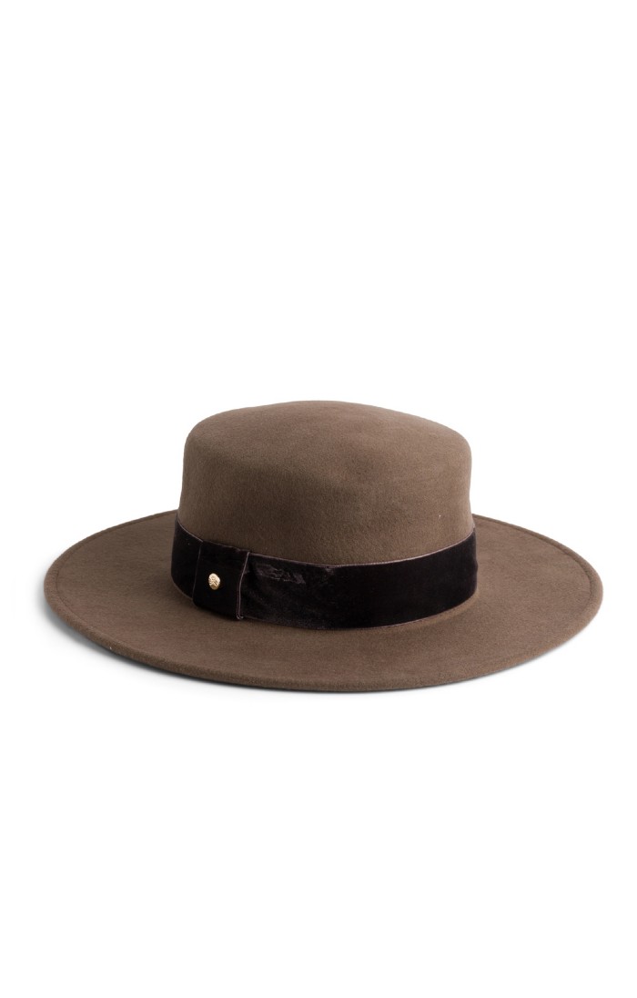 Brown boater hat on sale