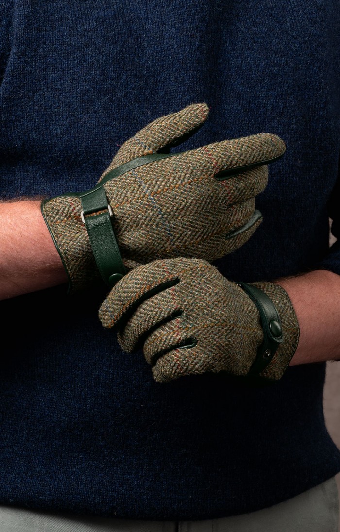 Harris tweed gloves mens deals