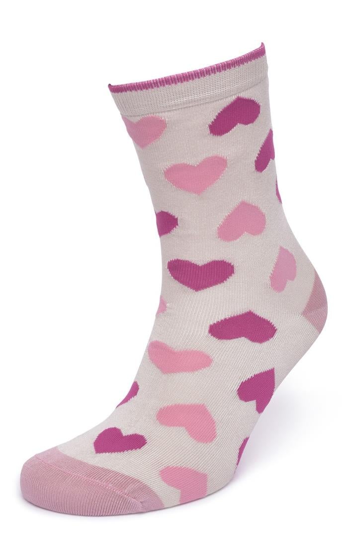 Ladies Haddie Bamboo Heart Socks - House of Bruar