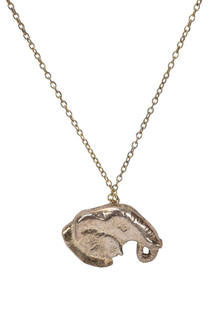 Gold elephant hot sale head necklace