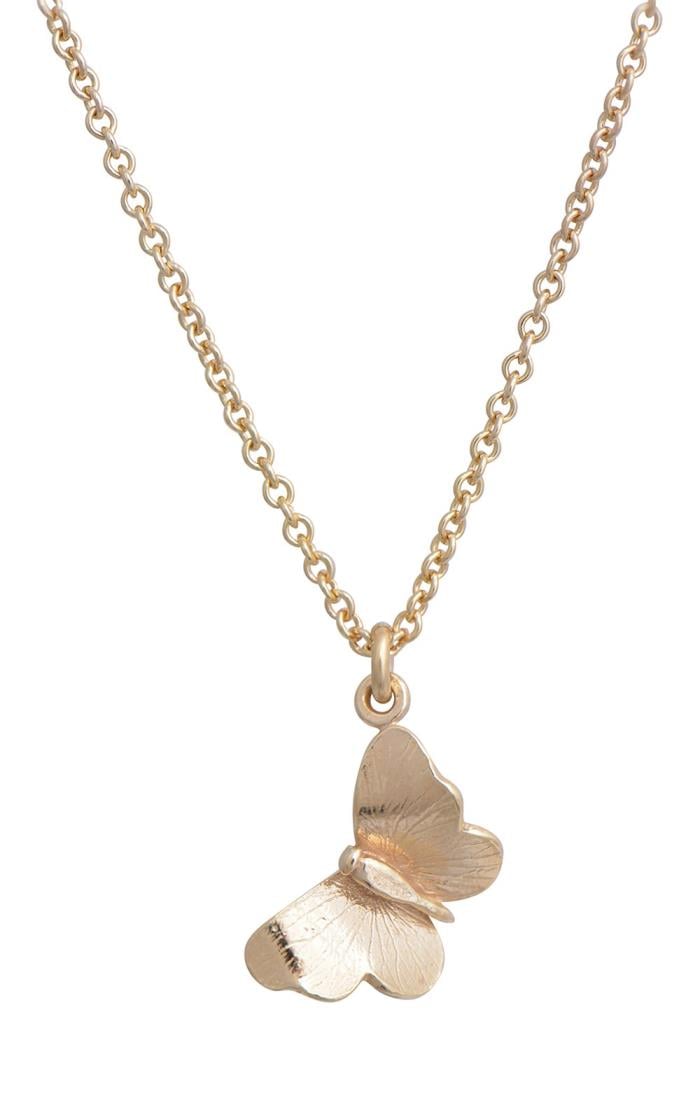 Small gold clearance butterfly necklace