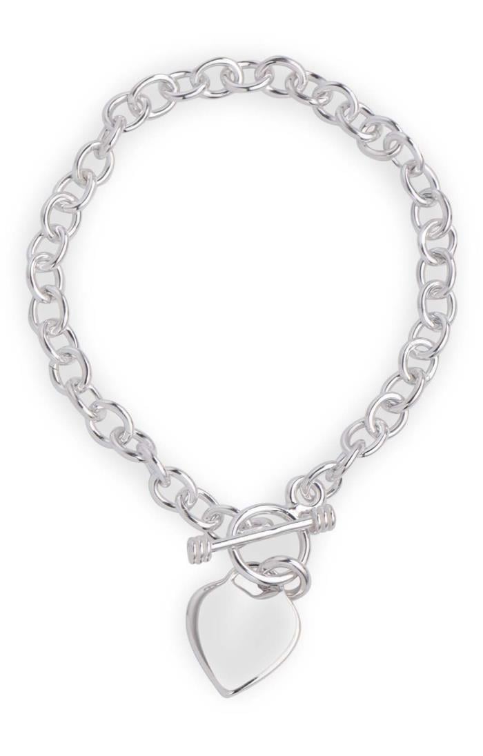 Ladies Steling Silver Heart Link Bracelet - House of Bruar