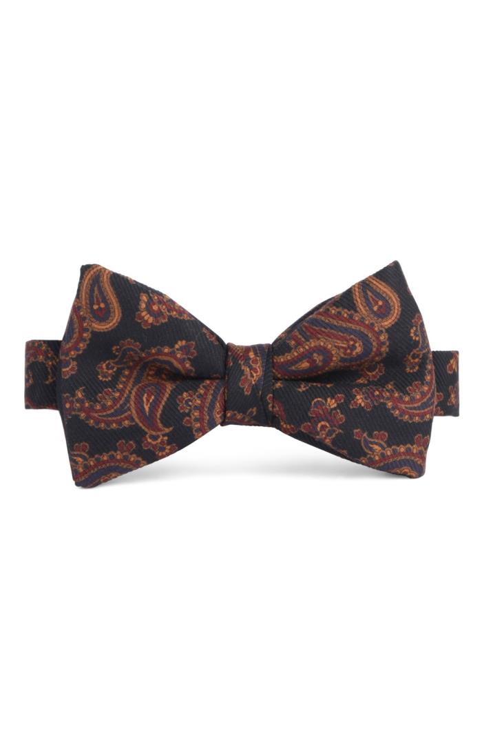 Large Paisley Silk Twill Bow Tie