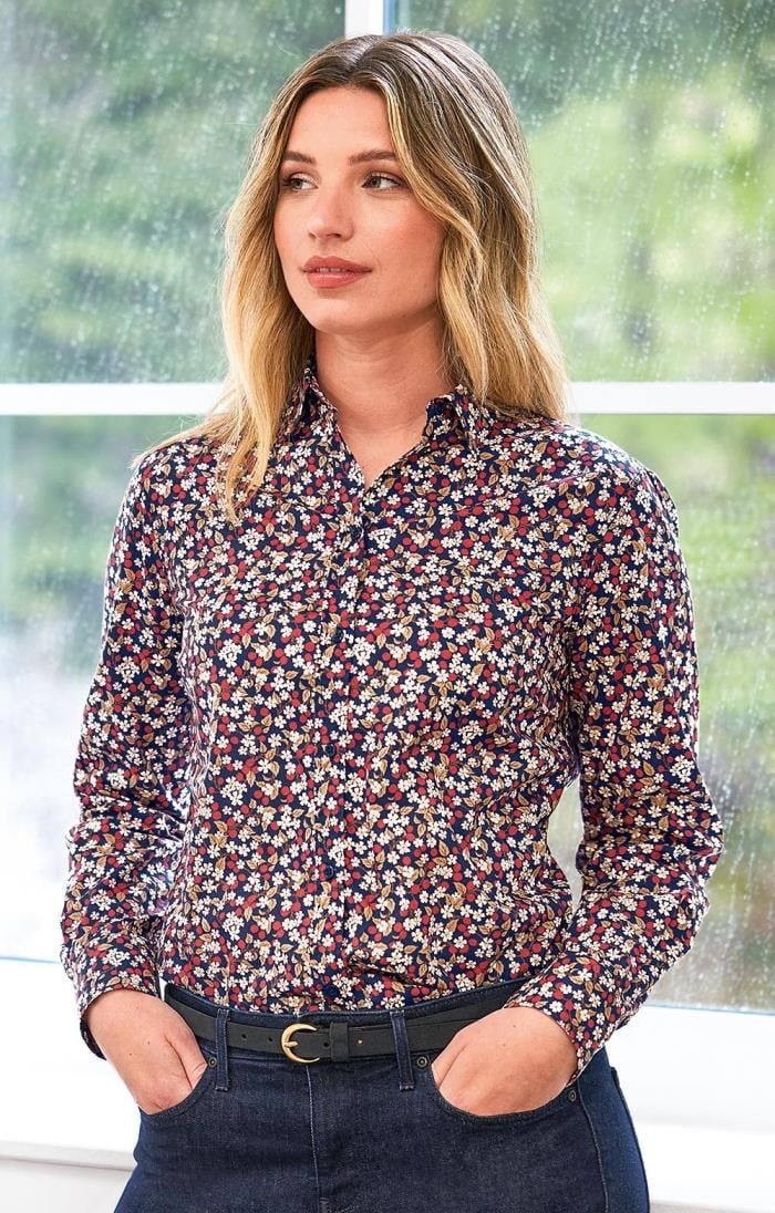Ladies Classic Cotton Blouse Made With Liberty Fabric - House of Bruar