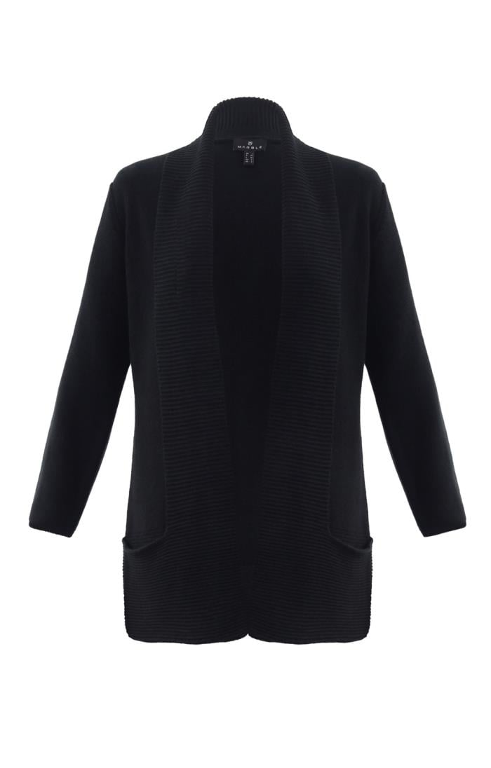 Ladies black edge shop to edge cardigan