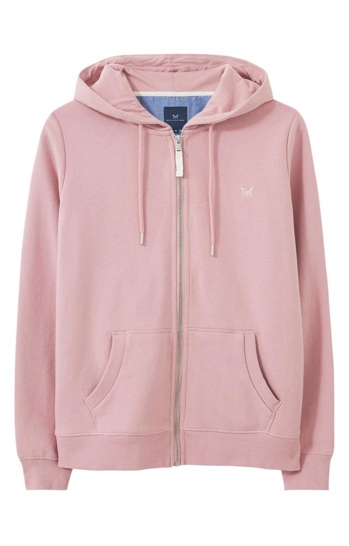 Ladies Crew Clothing Zip Through Hoodie Pink House of Bruar