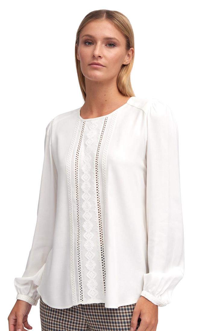 Embroidered Blouse - White - Ladies