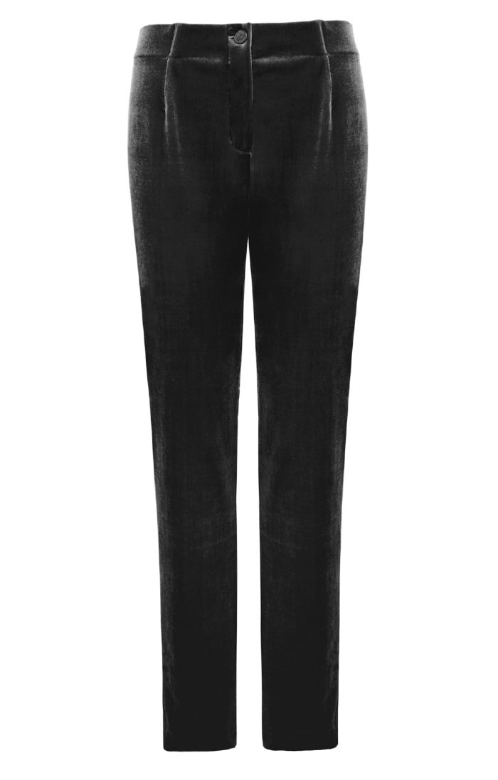 Gabriela Coll Garments NO.198 Crushed Velvet Trousers - Black | Garmentory