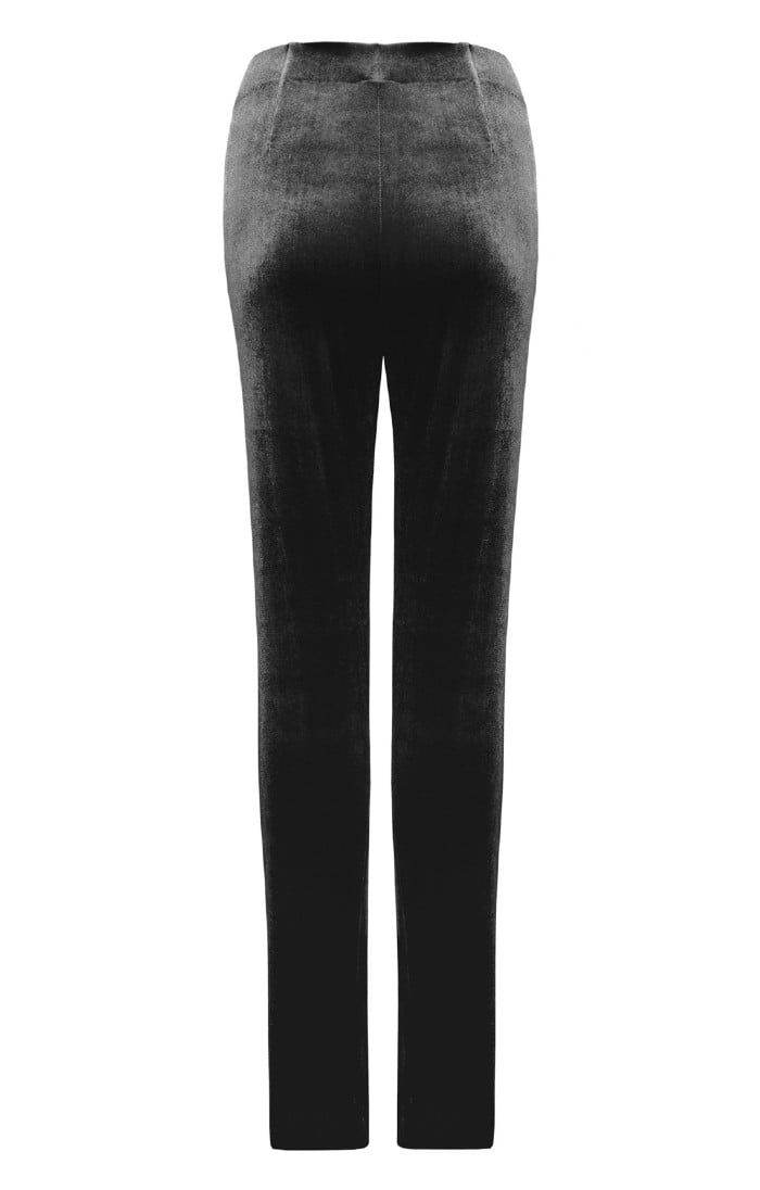 Sienna Stretch Velvet Trousers in DK GREY | White Stuff