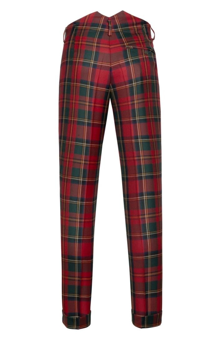 Royal Bones Red Tartan Plaid Bondage Pants. In... - Depop