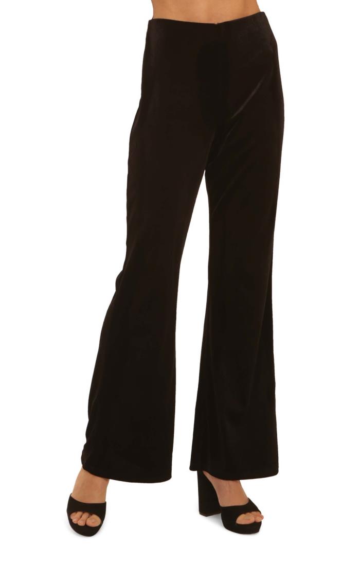 Black velvet outlet ladies trousers