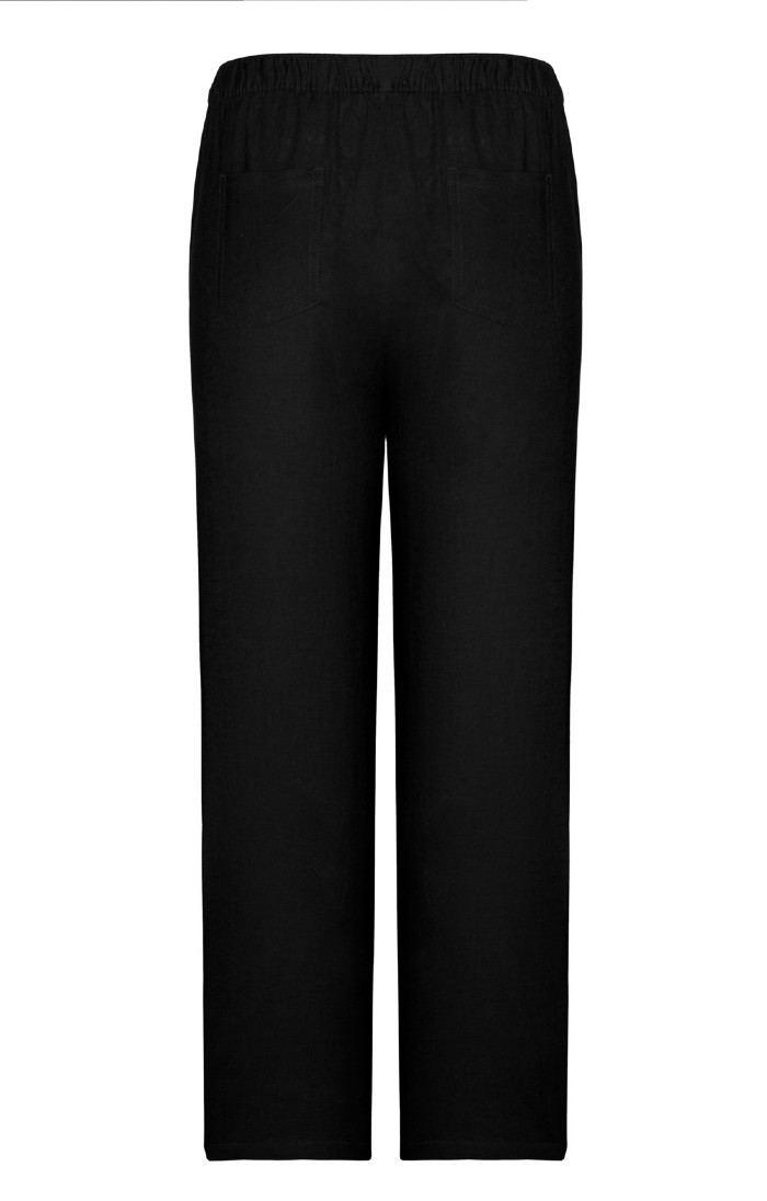 Linen-blend trousers - Black - Ladies | H&M SG