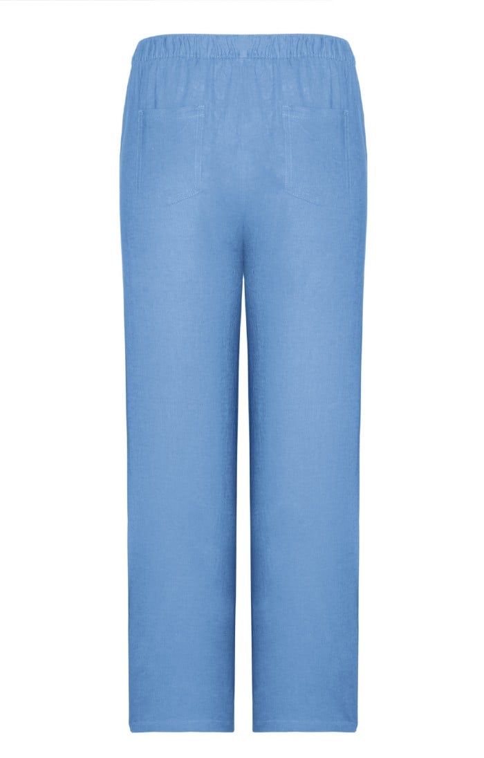 Ladies linen pants, Medium blue