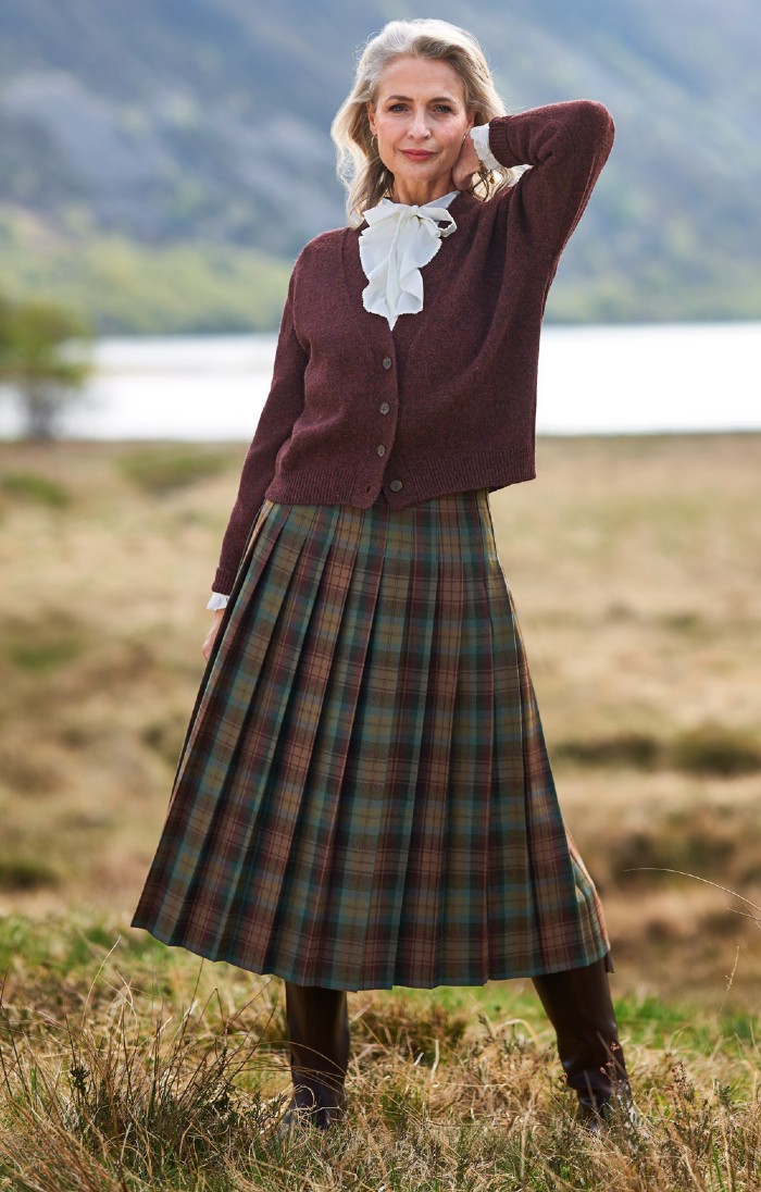 Ladies Plaid Skirts Tartan Pleated Wool Plaid House of Bruar