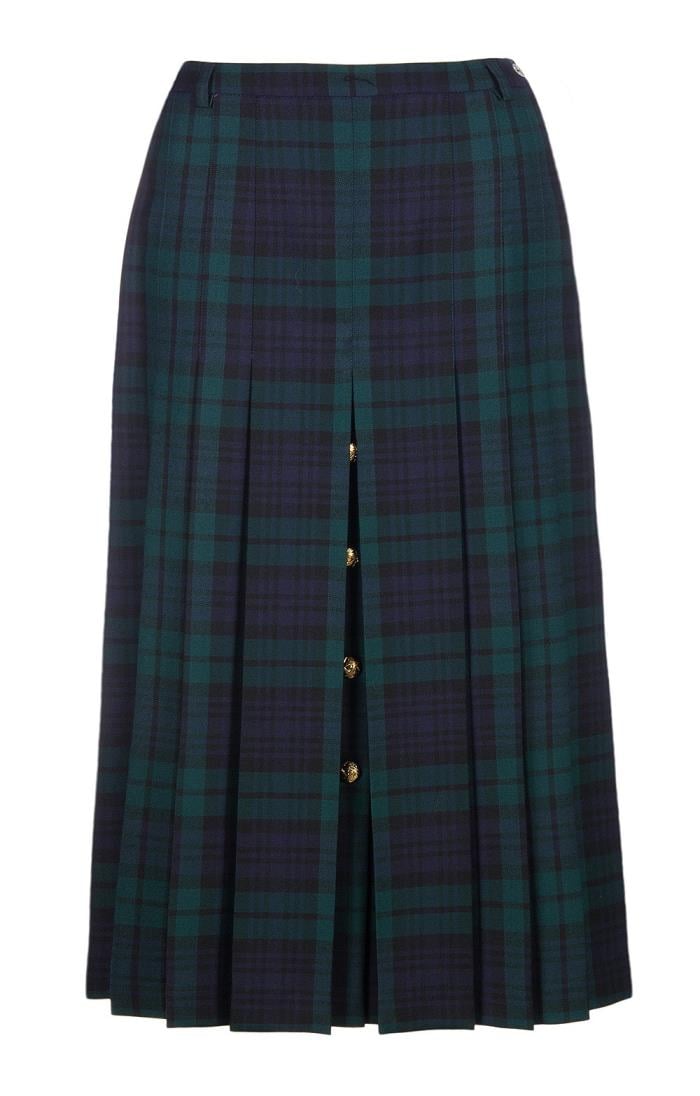 Black and hotsell gold plaid skirt