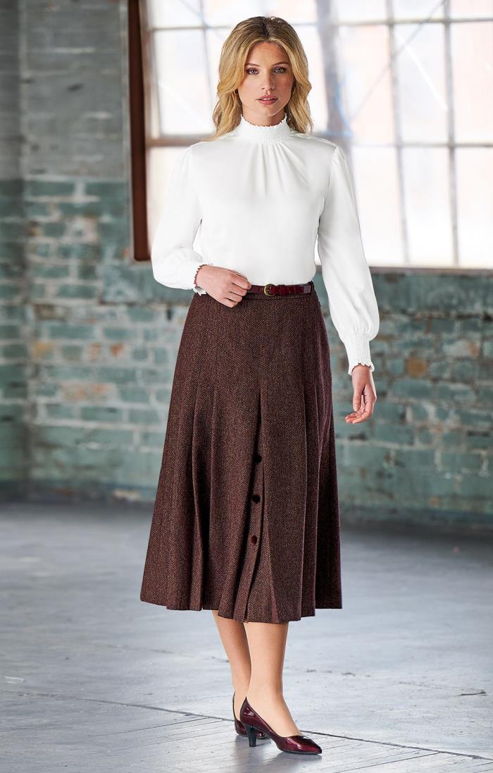 velvet button skirt