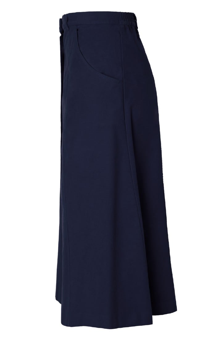 Long navy outlet wool skirt