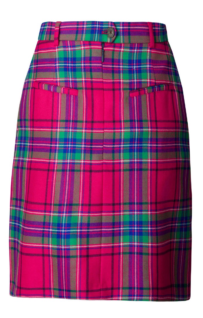 Pink plaid tartan skirt hotsell