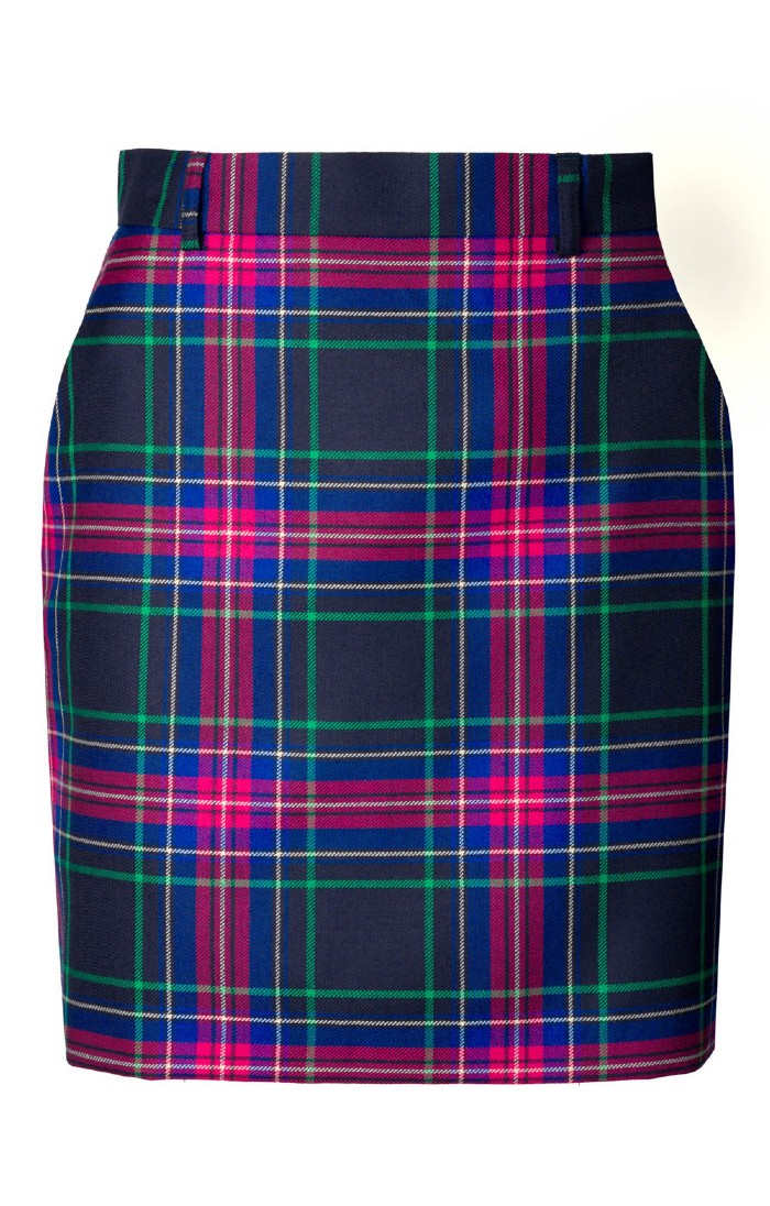 Colored plaid mini skirt hotsell