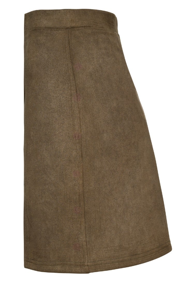 Faux suede outlet gored skirt