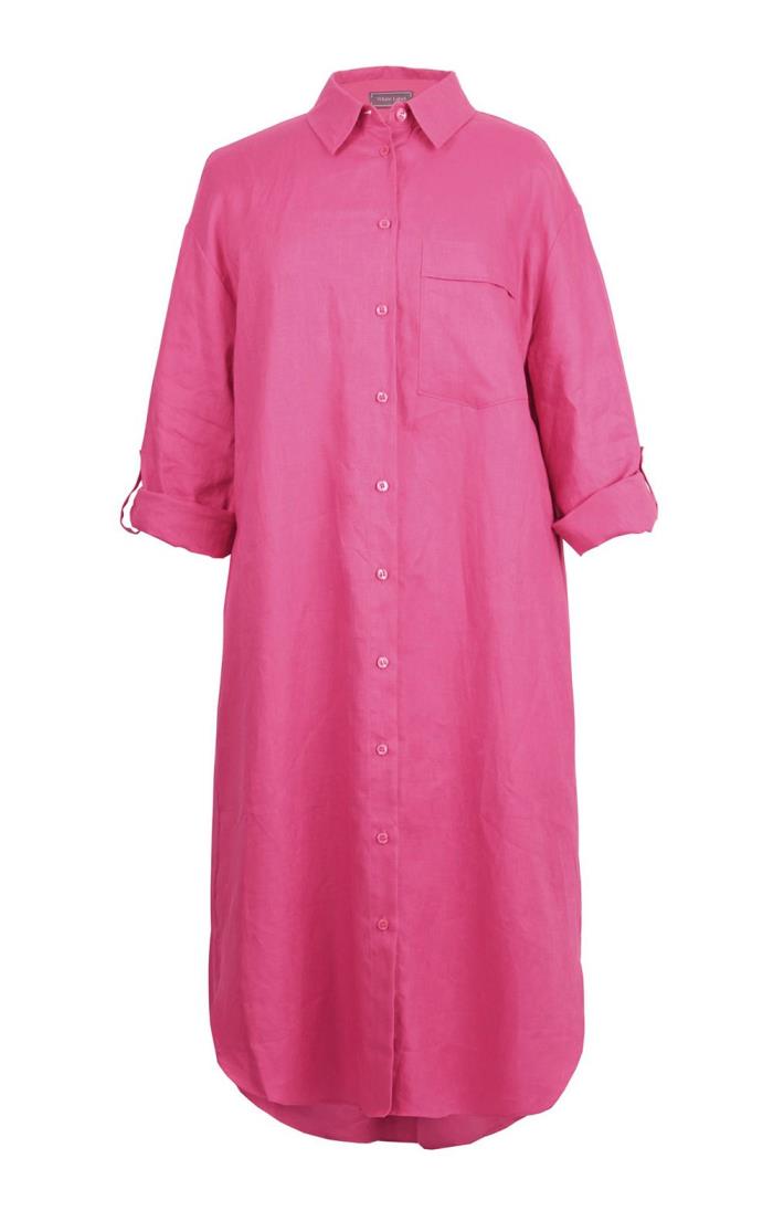 Ladies linen cheap shirt dress