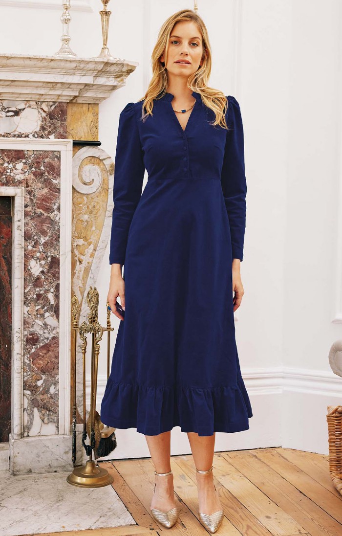 Ladies navy midi store dress