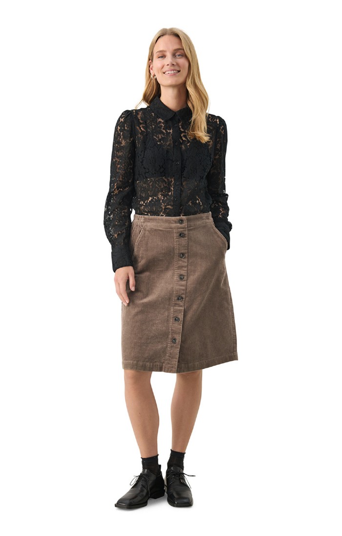 Ladies brown corduroy skirt best sale