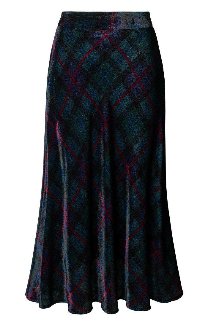 Plaid velvet skirt best sale