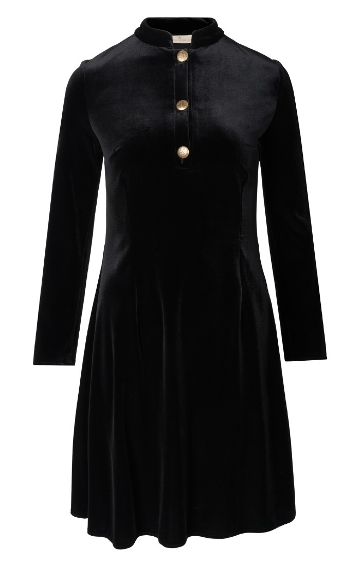 Black horn button dress best sale