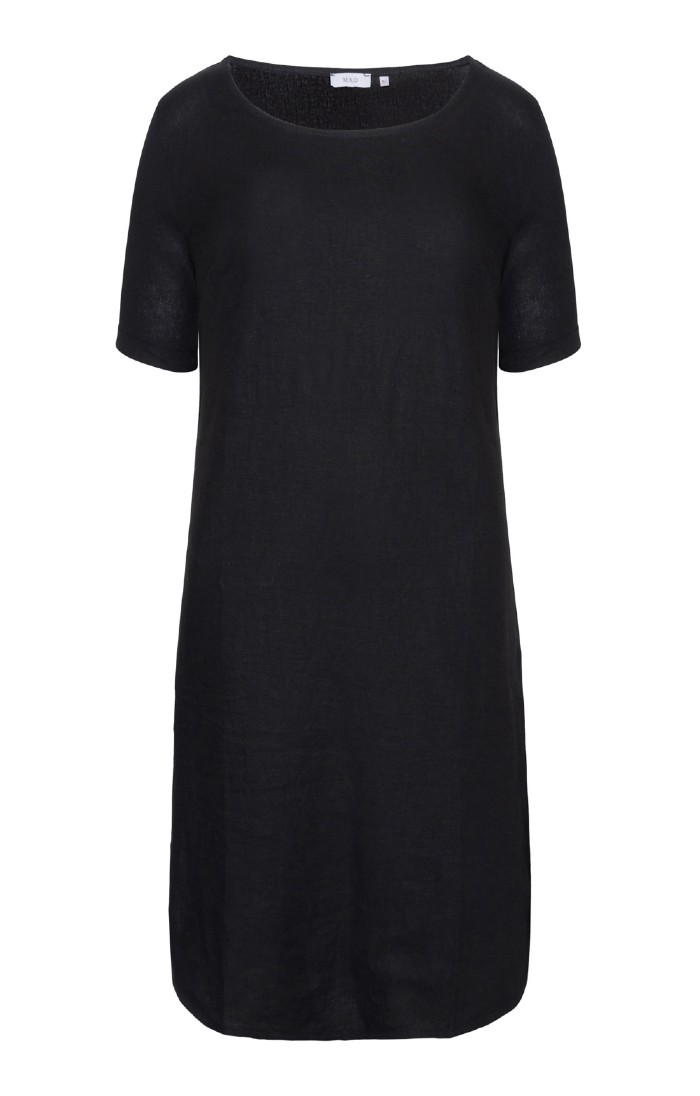 Ladies black tunic dress best sale