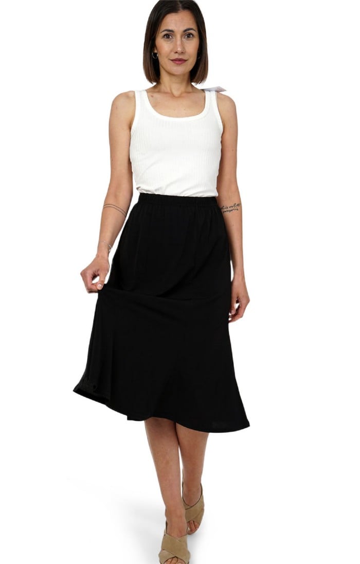 Ladies Plain Skirt, Black - House of Bruar