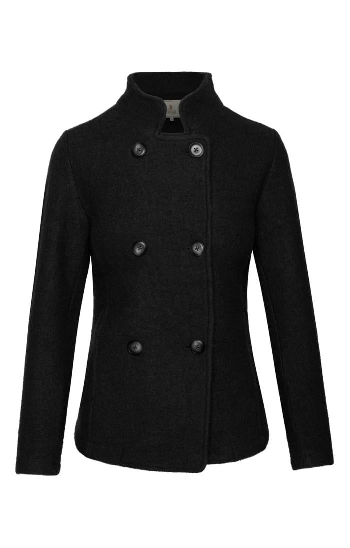 Ladies Double Breasted Boiled Wool Jacket - House of Bruar