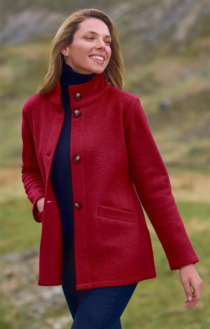 Ladies boiled wool coats uk on sale