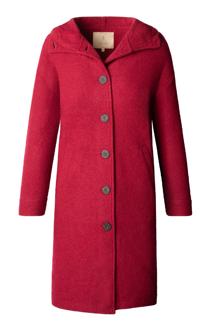 Red wool hooded coat sale