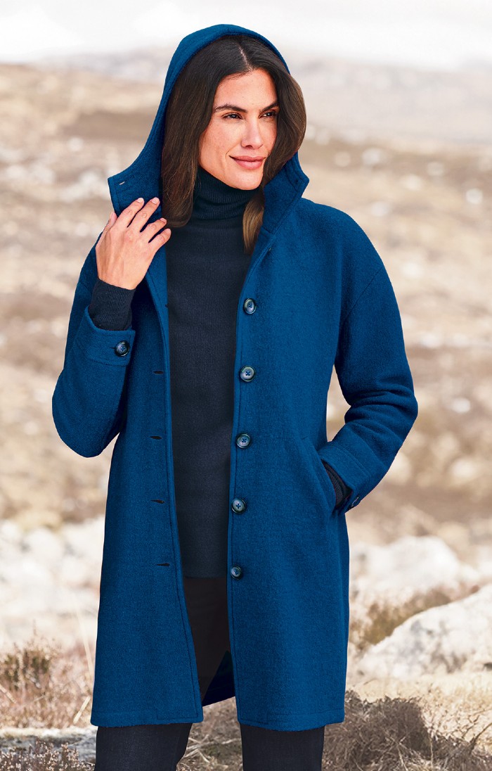 Ladies boiled wool coats online