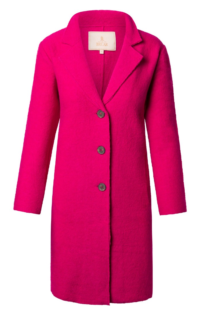 Ladies Midi Boiled Wool College Coat