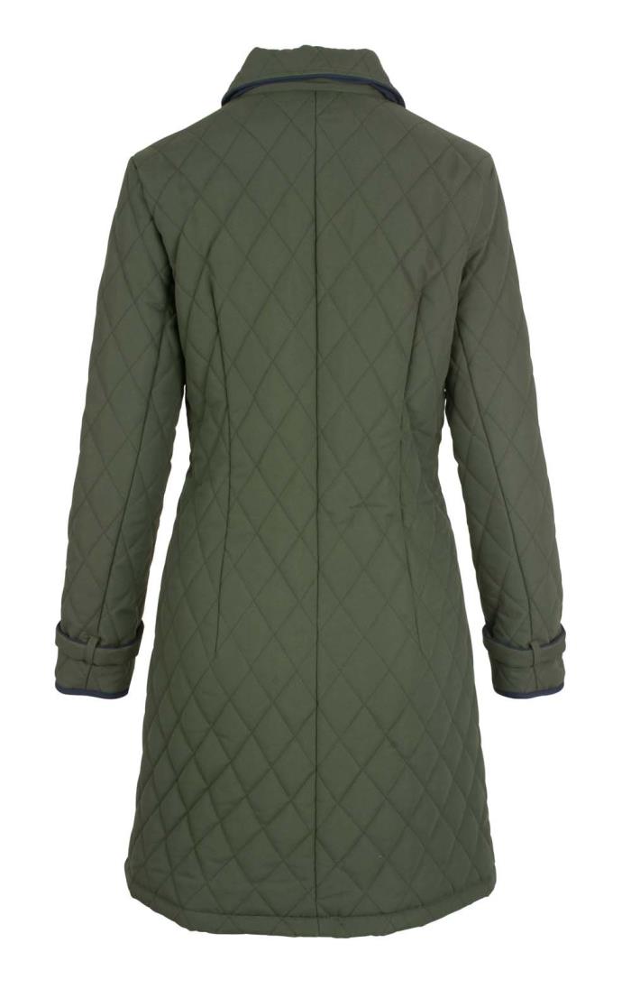 Ladies Tipped Three Quarter Length Jacket Green House of Bruar