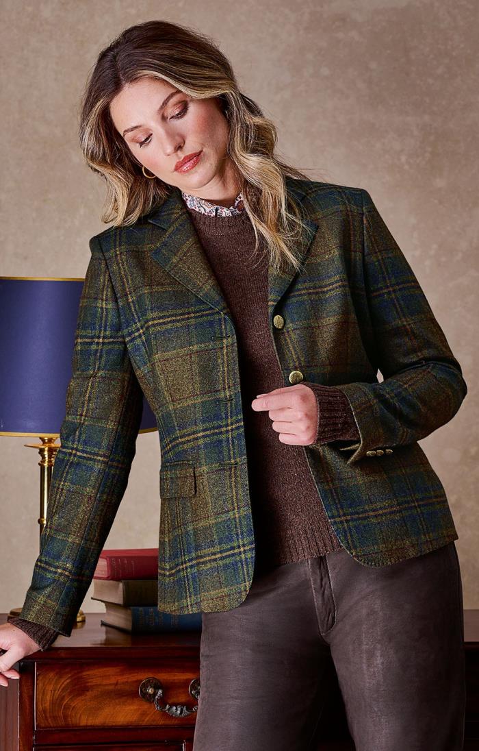 Ladies Single Breasted Flannel Blazer - House of Bruar