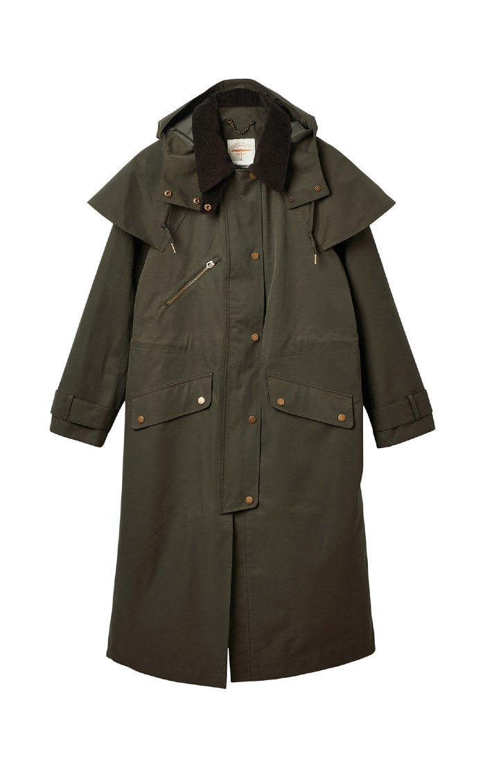 Ladies Joules Highbridge Waterproof Wax Look Coat Green House of Bruar