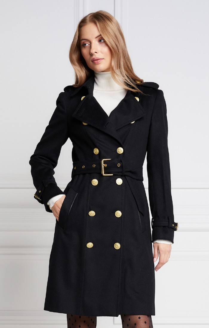 Piped trench coat best sale