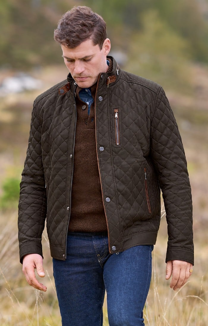 Men s Quilted Leather Jacket