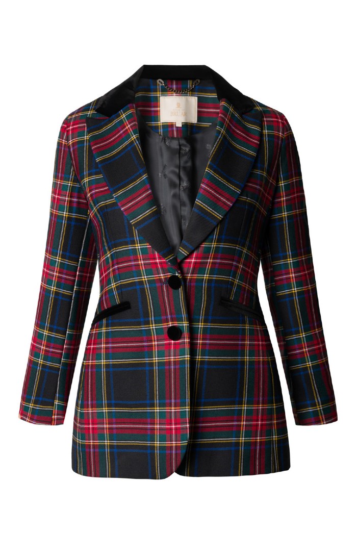 Ladies tartan blazer hotsell