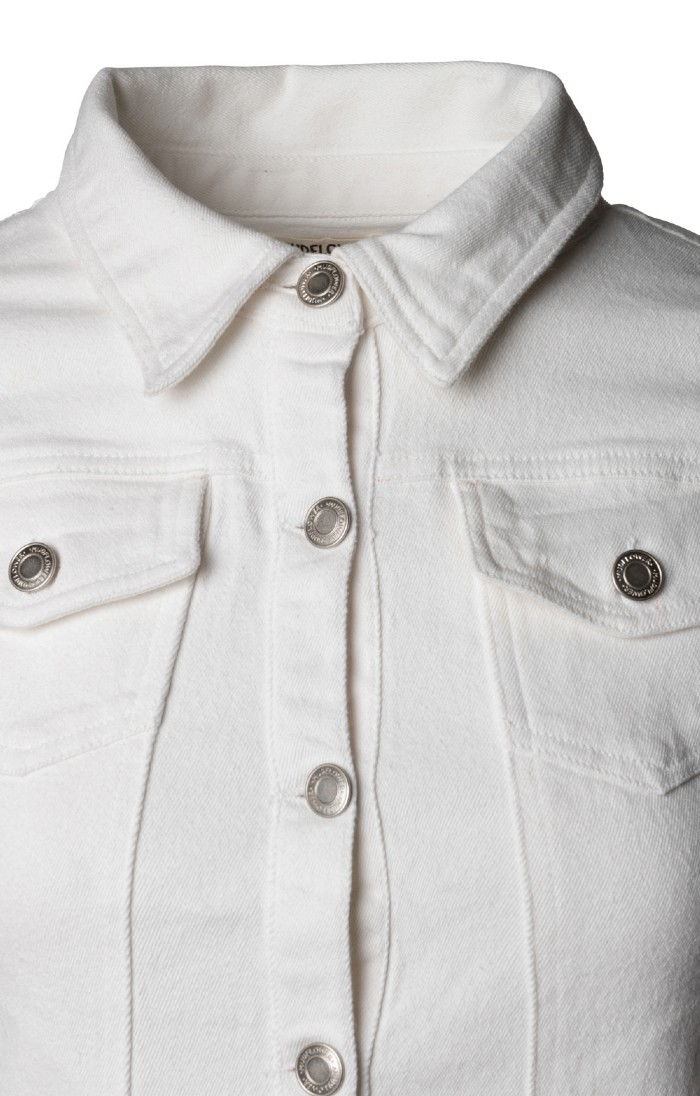 Short white denim jacket online