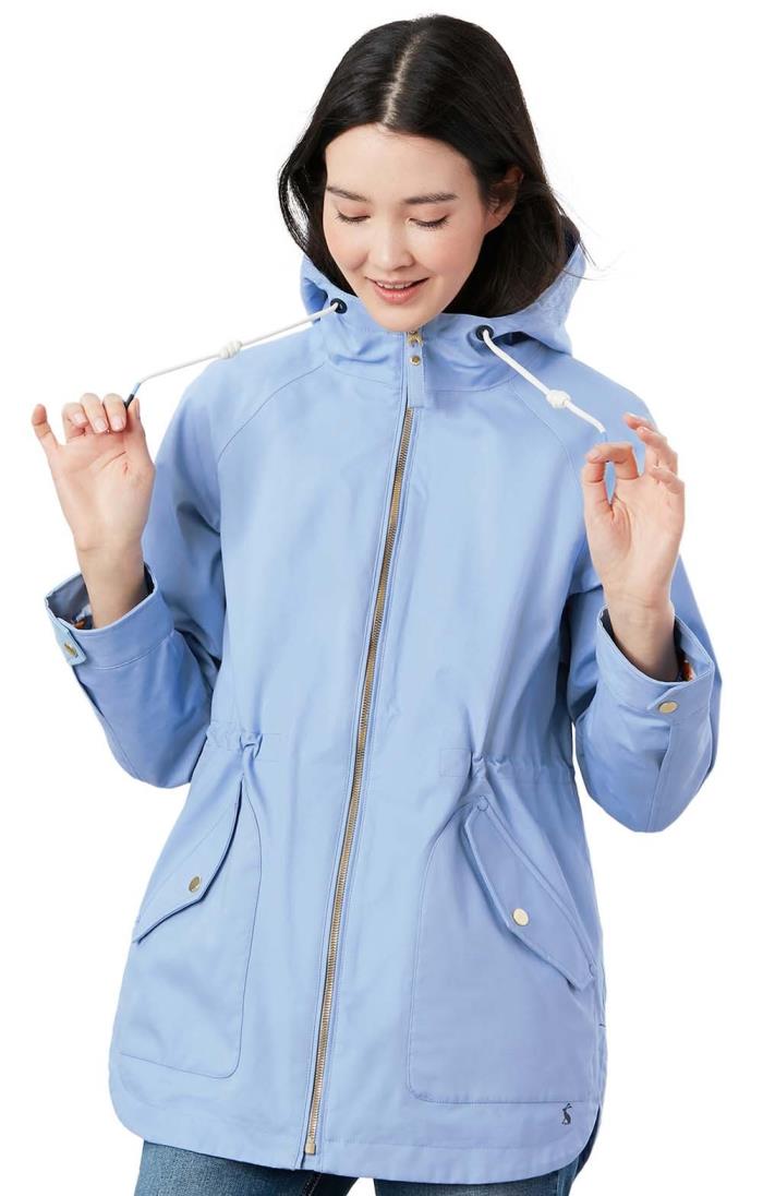 blue waterproof coat