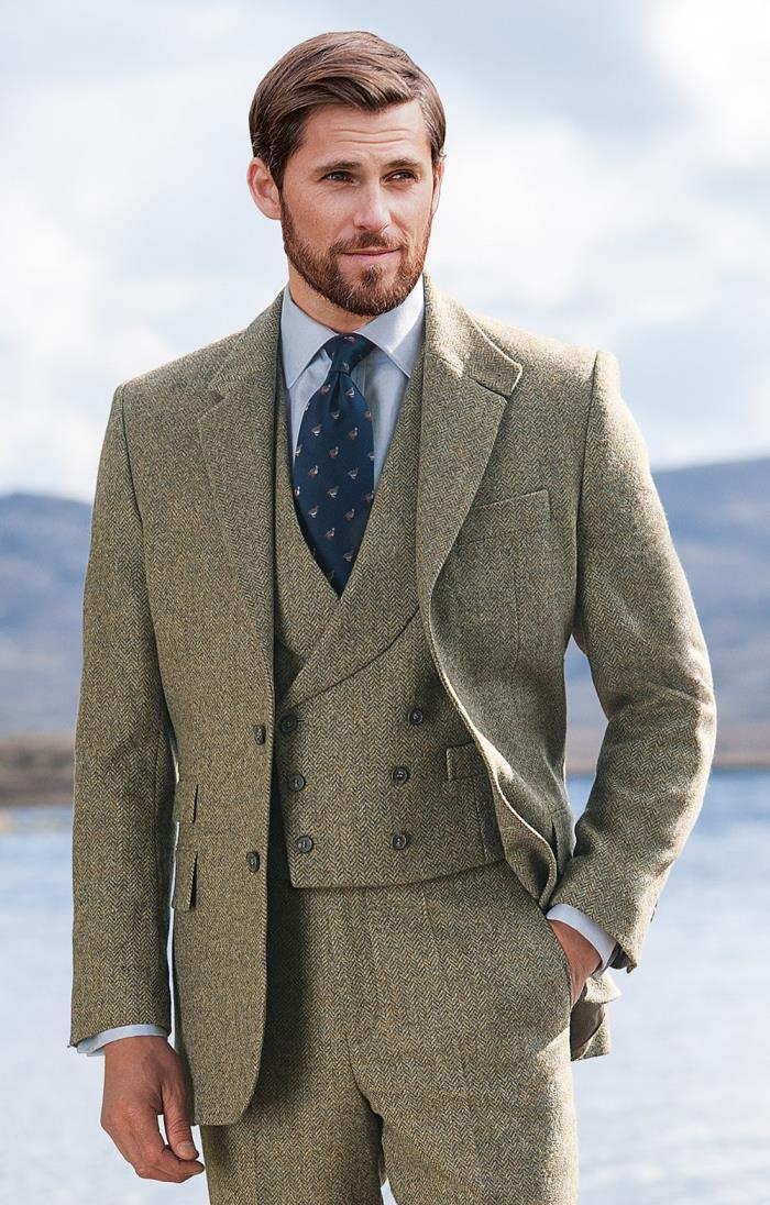 Arrochar Navy Tweed Jacket & Waistcoat | Gunn & Grant