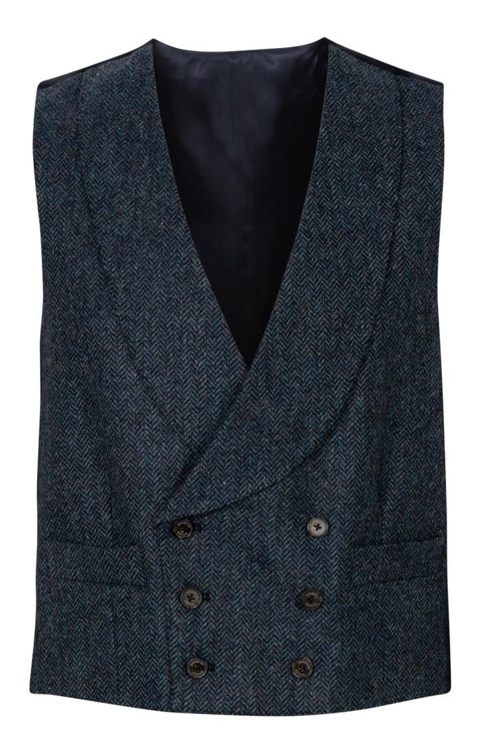 tweed double breasted waistcoat