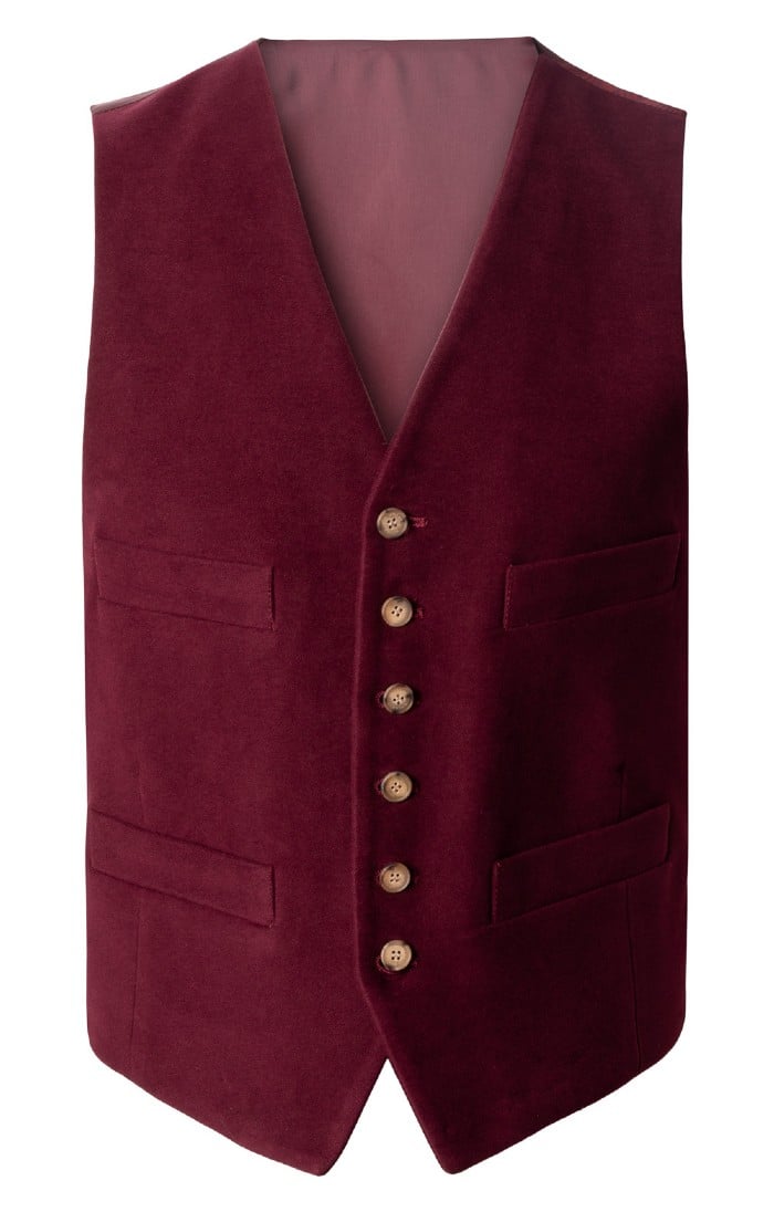 Burgundy 2025 moleskin waistcoat